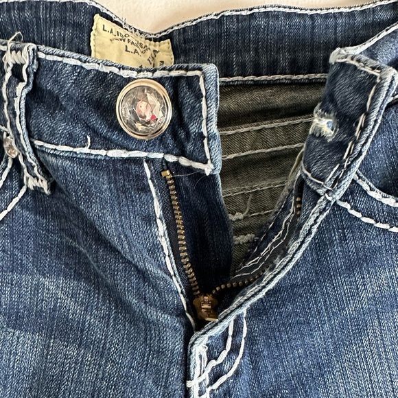 Ladies Rhinestone Embroidered Bootcut Denim Jeans LA Idol USA Jeans. Size 5 - Picture 10 of 12